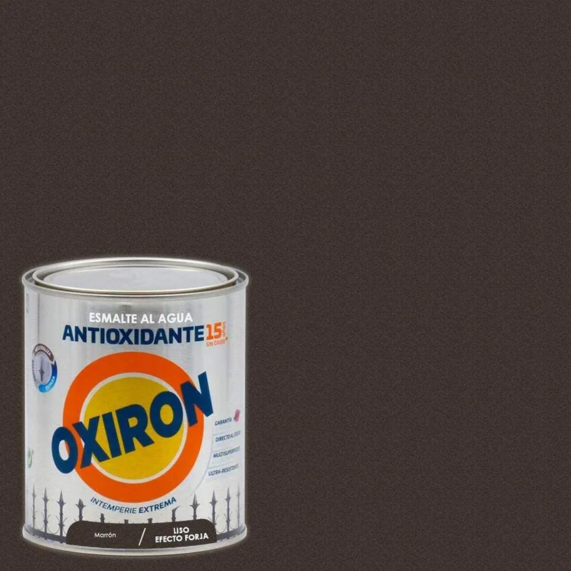 Oxiron Esmalte antioxidante al agua liso forja marrón, 750 ml