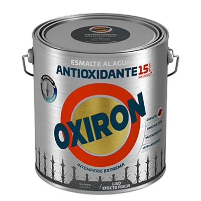 Oxiron esmalte antioxidante al agua liso forja gris acero, 2,5 l
