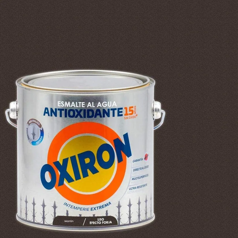 Oxiron Esmalte antioxidante al agua liso forja marrón, 2,5 l