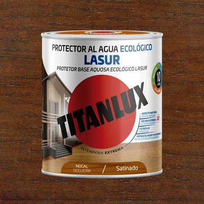 Titanlux Lasur al agua ecológico madera satinado nogal 750 ml – foto 1
