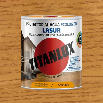 Titanlux Lasur al agua ecológico madera satinado pino natural 750 ml – foto 1