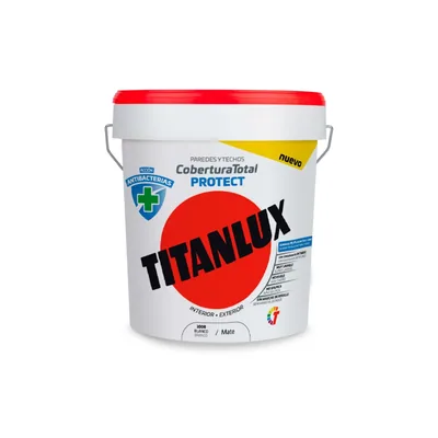 Titanlux Cobertura Total Protect pintura paredes antibacterias blanco 12,5 l