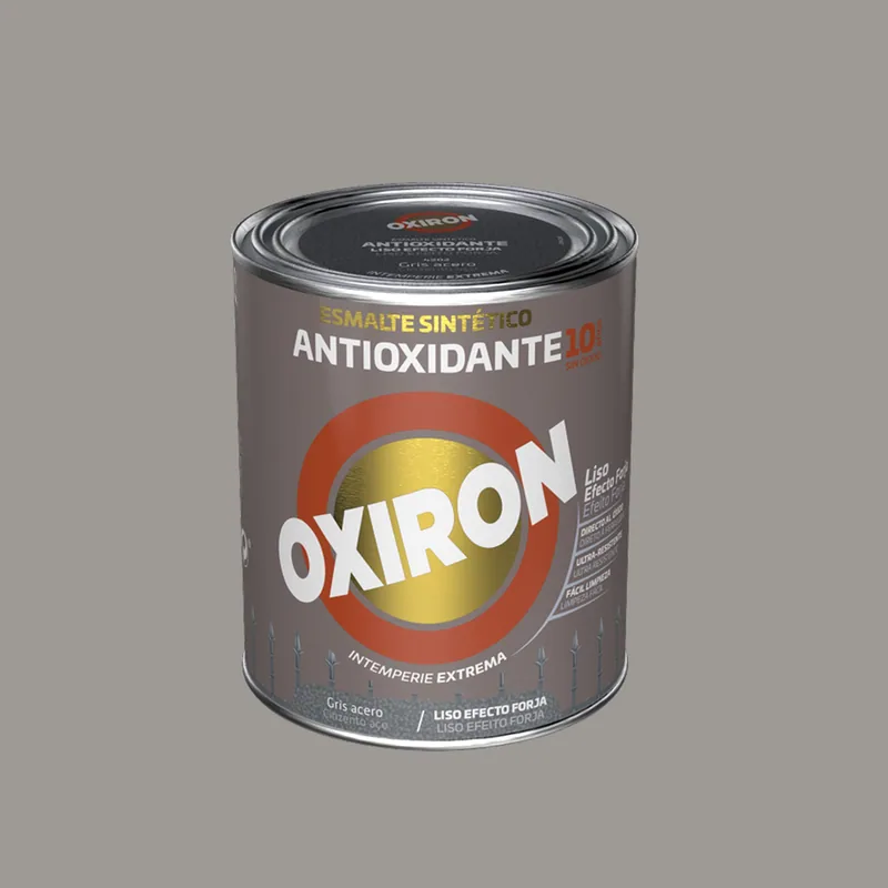 Oxiron Esmalte antioxidante liso efecto forja gris acero, 4 l