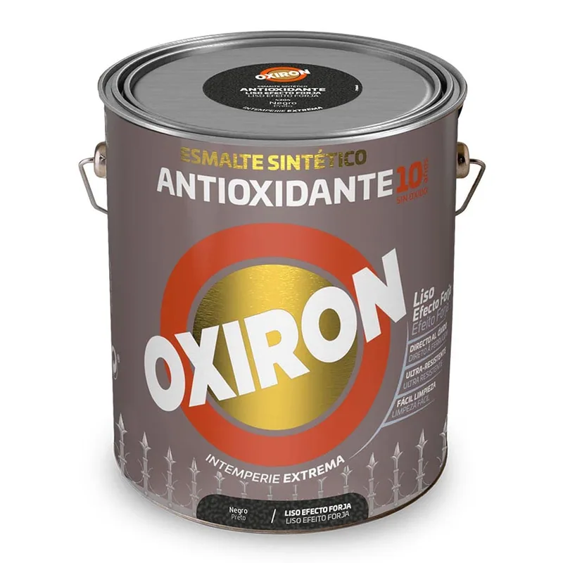 Oxiron Esmalte antioxidante liso efecto forja negro, 4 l