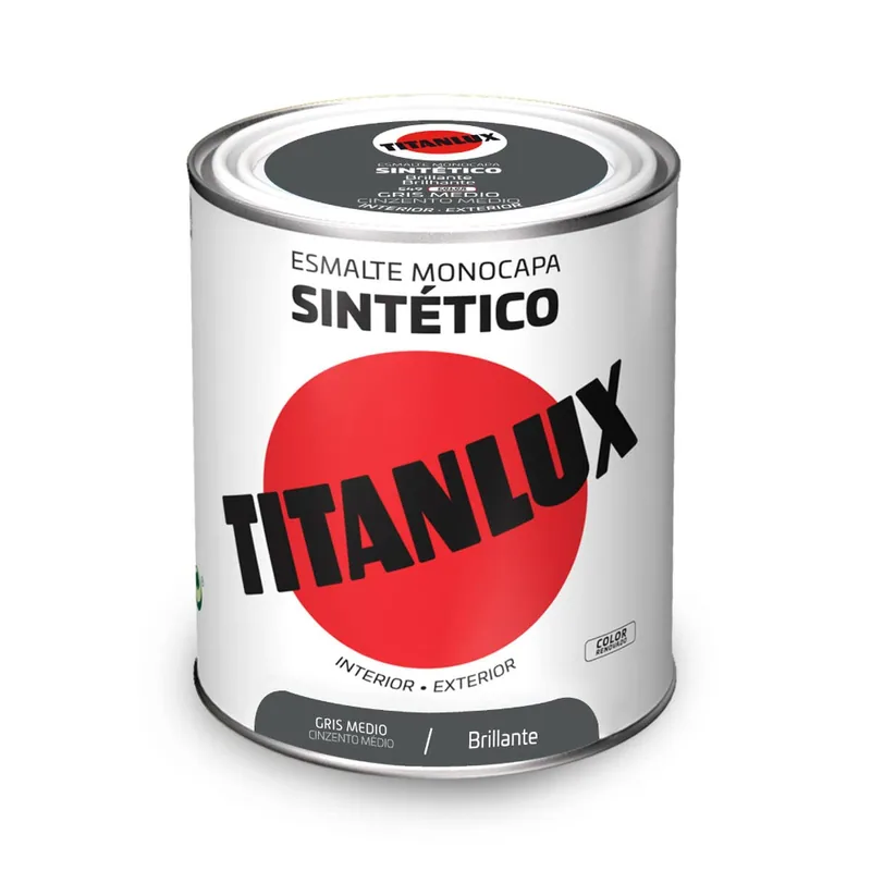 Titanlux Esmalte sintético brillante gris medio 750 ml