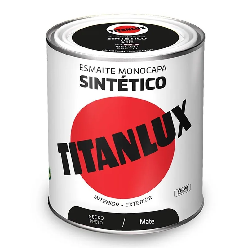 Titanlux Esmalte sintético mate negro 750 ml