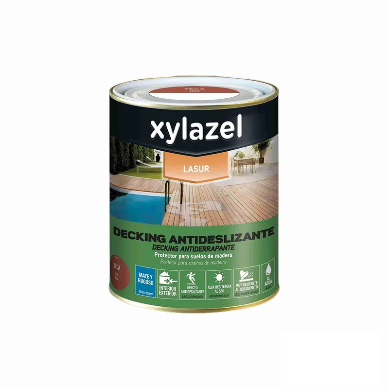 Xylazel Lasur Decking antideslizante para suelo teca 750 ml