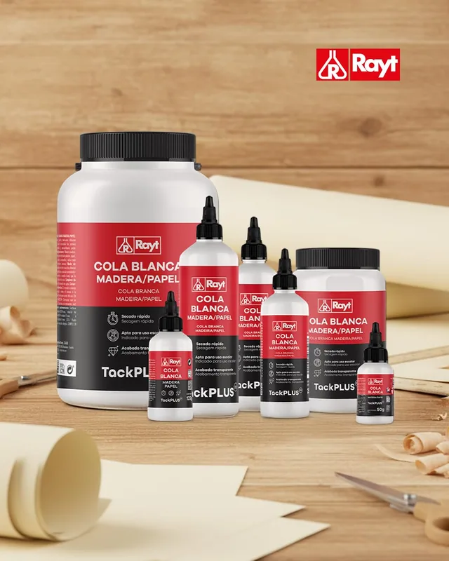 Rayt 038-03 Botellín de cola blanca súper fuerte para madera 125gr - pack de 4 unidades