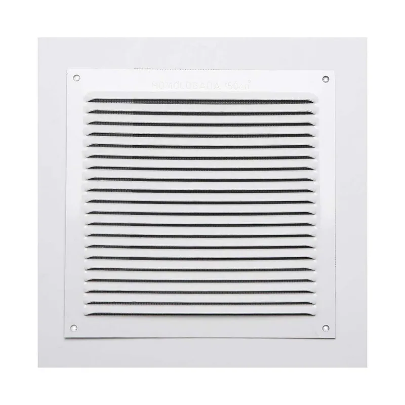 Fepre Rejilla sin borde de aluminio blanco lacado 17x17 cm