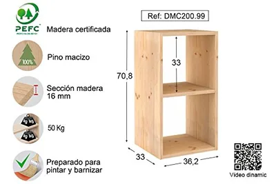 Astigarraga Kit Line estantería modular 2 cubos Dinamic 70,8x36,2 cm – foto 6