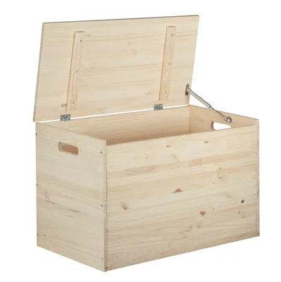 Astigarraga Arcón baúl de madera maciza de pino 50x80x40 cm – foto 2
