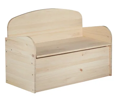 Astigarraga Banco baúl infantil de madera maciza de pino 62x90x38 cm – foto 2