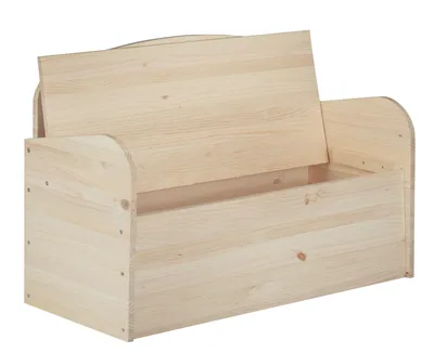 Astigarraga Banco baúl infantil de madera maciza de pino 62x90x38 cm – foto 3