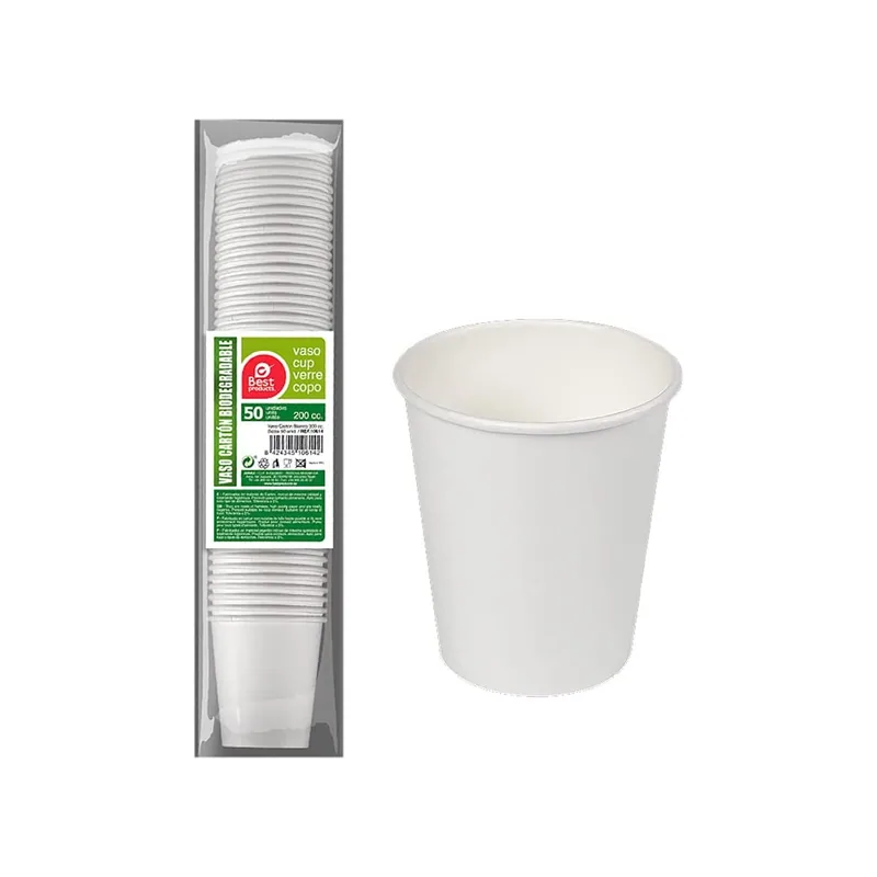 Best Products Green Vasos de cartón blancos 200cc