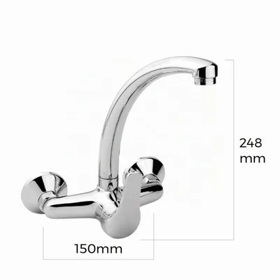 EDM Monomando de fregadero, caño tubo de pared, serie H2O – foto 2