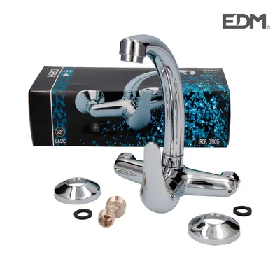 EDM Monomando de fregadero, caño tubo de pared, serie H2O – foto 3