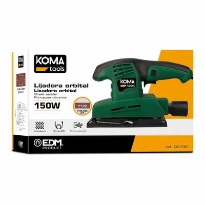 Koma Tools 08706 Lijadora orbital 150 W negro/verde – foto 4