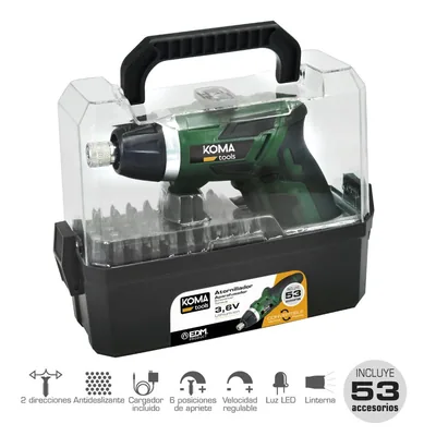 Koma Tools Atornillador a batería Koma Tools 3,6V litio 1300mA, 53 accesorios – foto 5