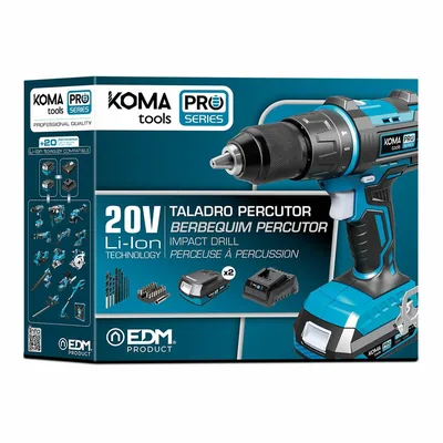 Koma Tools 08750 Taladro percutor atornillador 20 V con cargador – foto 9