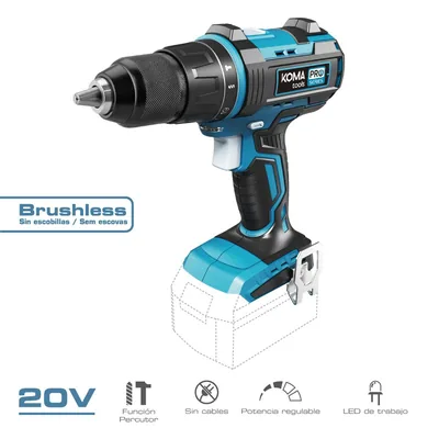 Koma Tools Taladro percutor/atornillador 20V brushless portabrocas Ø13mm – foto 4