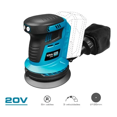 EDM Lijadora excéntrica Koma Tools 20V sin batería ni cargador – foto 2