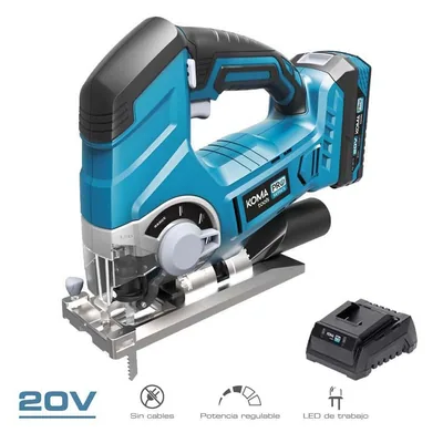 Koma Tools Kit sierra de calar 20V con batería 2.0A y cargador 23x21,5cm – foto 4