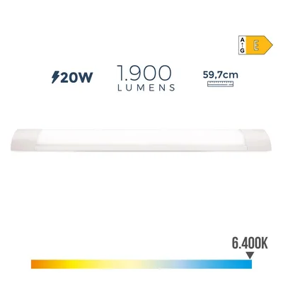 EDM Regleta electrónica LED 20W 6400K luz fría 1900lm 8x59,7x3,1cm – foto 3