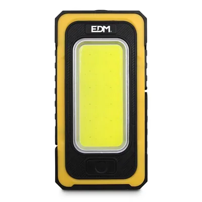 EDM linterna LED solar recargable con gancho e imán COB 10W 750lm (pack de 6)