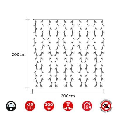 EDM 71262 cortina Easy-Connect 10 tiras 200 leds blanco frío – foto 3