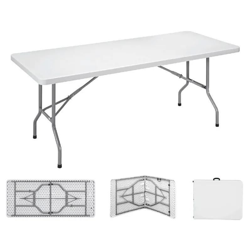 EDM Mesa plegable 180x74x74cm tubo Ø22x1,0mm