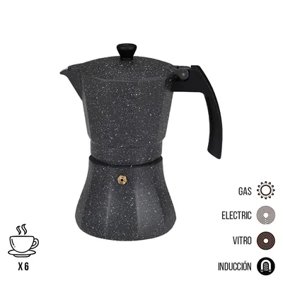 Gourmet Kitchen EDM Product Cafetera de aluminio 6 tazas inducción – foto 3