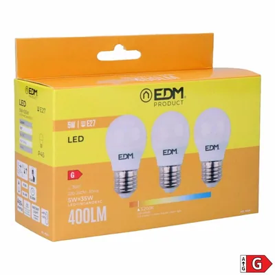 EDM 98201 kit 3 bombillas esféricas LED luz cálida – foto 2