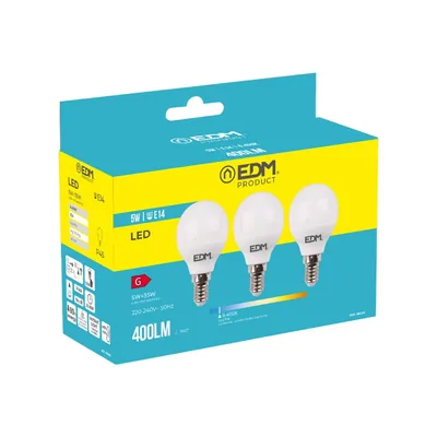 EDM 98202 kit 3 bombillas esféricas LED luz fría – foto 1