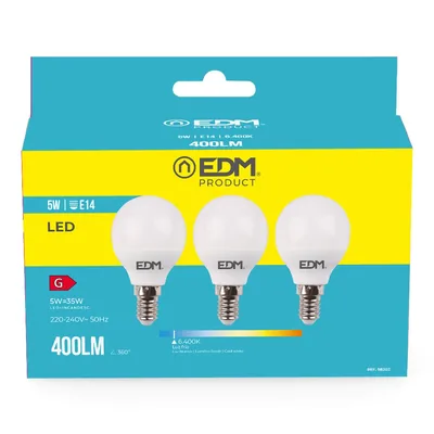 EDM 98202 kit 3 bombillas esféricas LED luz fría – foto 3
