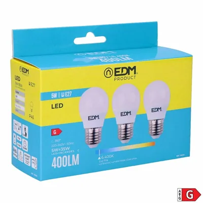 EDM 98203 kit 3 bombillas esféricas LED luz fría – foto 2