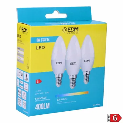 EDM 98205 kit 3 bombillas vela LED luz fría – foto 2