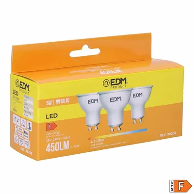 EDM 98208 kit 3 bombillas dicroicas LED luz cálida – foto 2