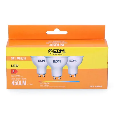 EDM 98208 kit 3 bombillas dicroicas LED luz cálida – foto 3
