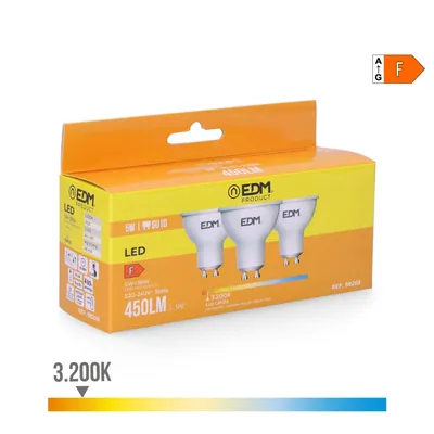 EDM 98208 kit 3 bombillas dicroicas LED luz cálida – foto 4