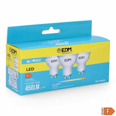 EDM 98209 kit 3 bombillas dicroicas LED luz fría – foto 2