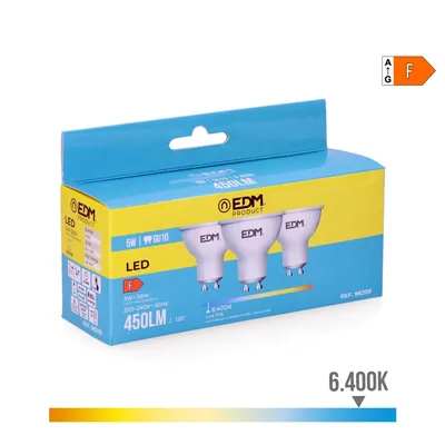 EDM 98209 kit 3 bombillas dicroicas LED luz fría – foto 4