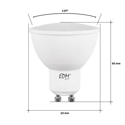 EDM 98252 bombilla dicroica LED GU10 7W 550 lm luz cálida – foto 3