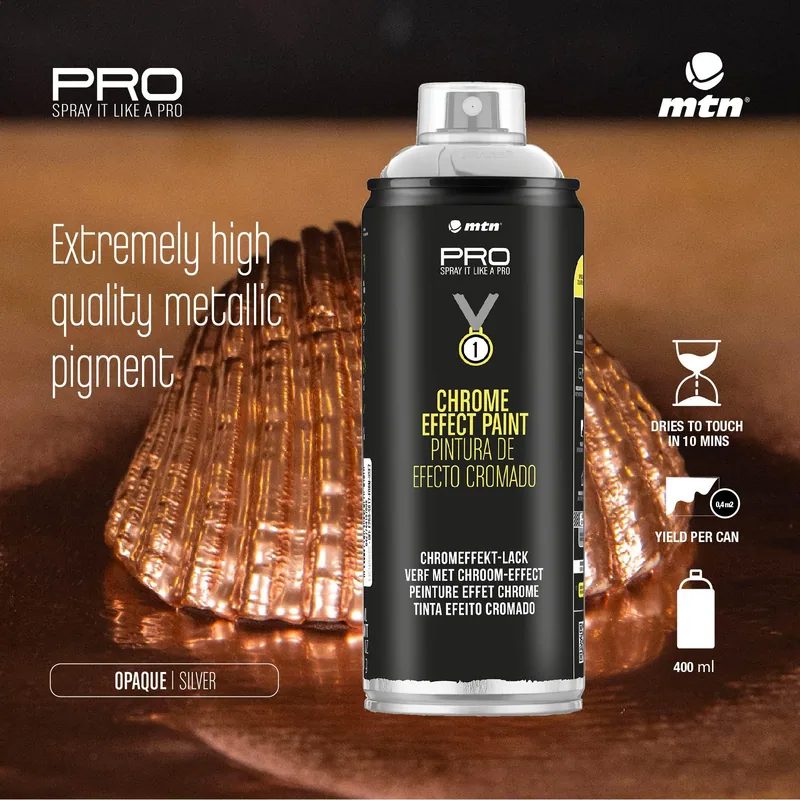 Montana Colors MTN PRO Plata Cromada 400ml - 1 unidad