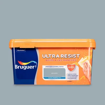 Bruguer Ultra Resist pintura ultra lavable gris polar 4 l