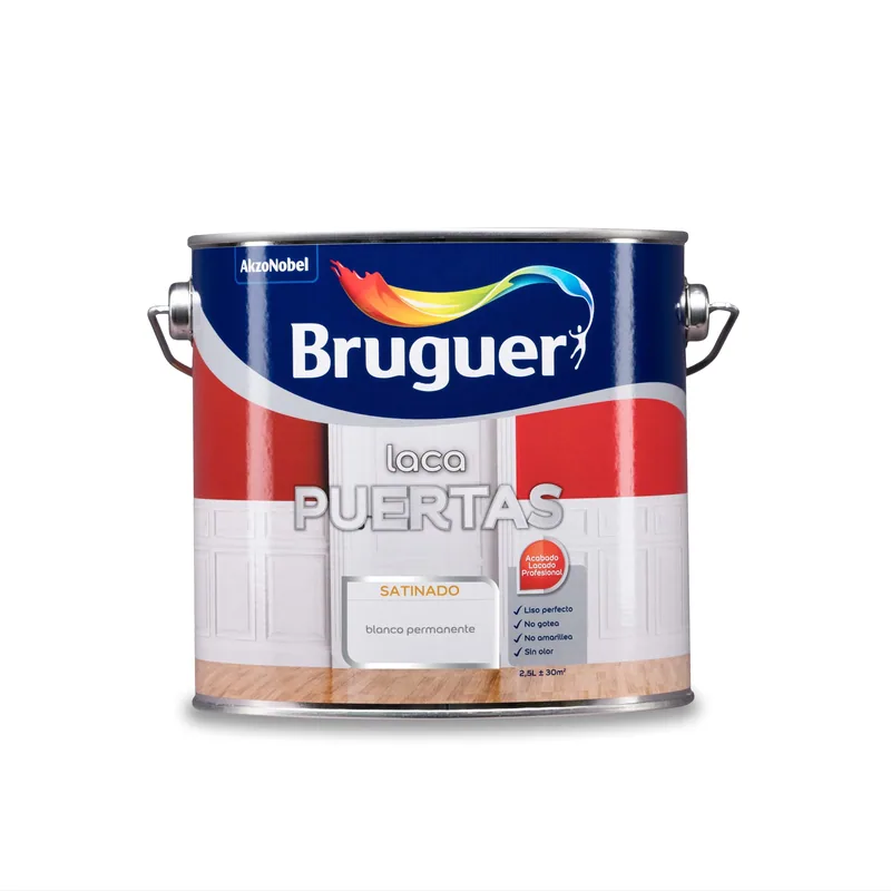 Bruguer Esmalte laca puertas blanco permanente 2,5 l