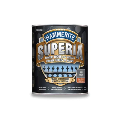 Hammerite Superia Esmalte antioxidante al agua Liso efecto Forja Gris 750 ml