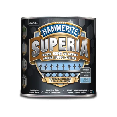 Hammerite Esmalte antioxidante al agua gris oscuro 2,5 L