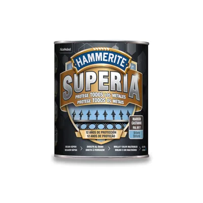 Hammerite Superia Esmalte antioxidante al agua brillante marrón oscuro 750 ml