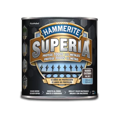 Hammerite Superia Esmalte antioxidante al agua brillante marrón oscuro 2,5 L