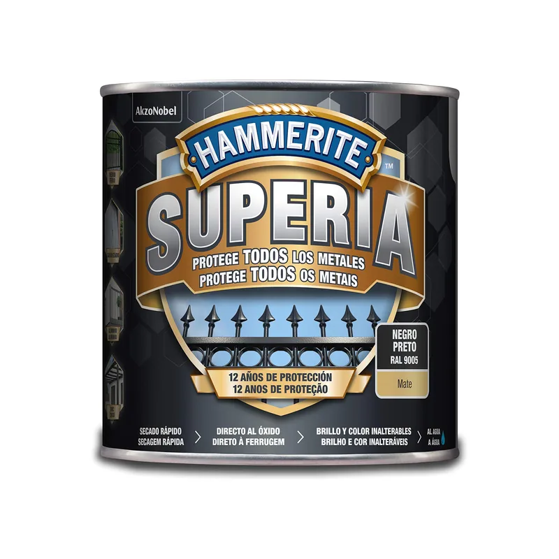 Hammerite Esmalte antioxidante al agua negro 2,5 L